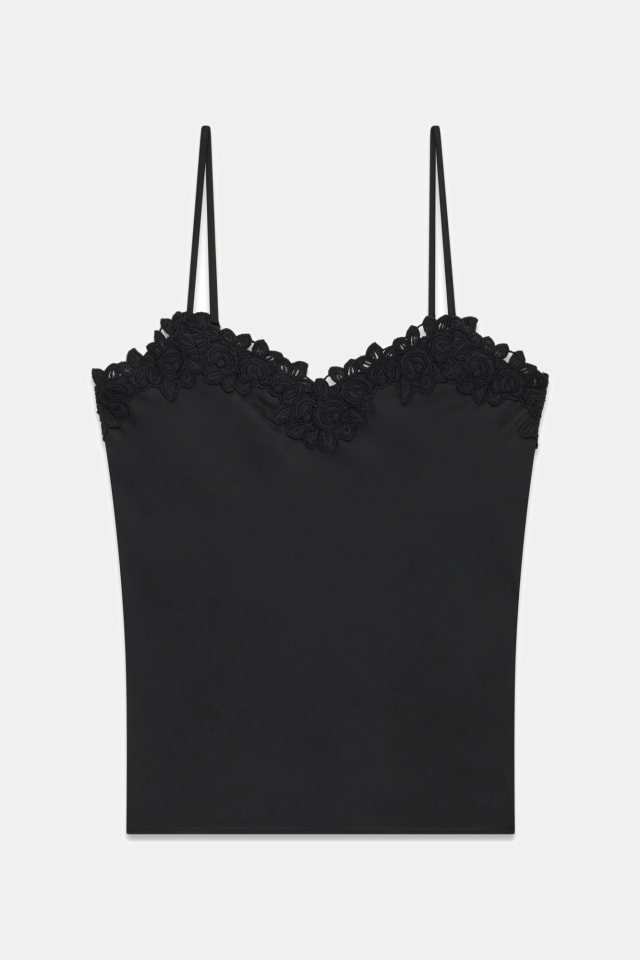 Top de renda acetinada
