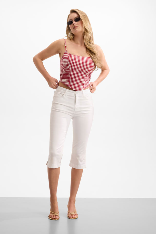Top corsetto stampato