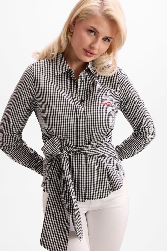 Camicia stampata con fiocco
