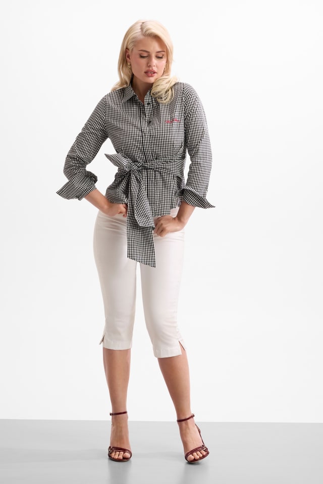 Camicia stampata con fiocco