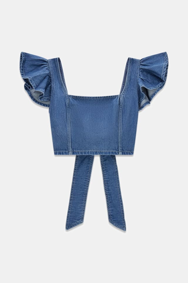 Top corto de denim