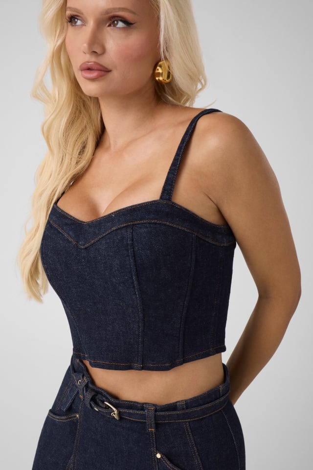 Top bustier de denim