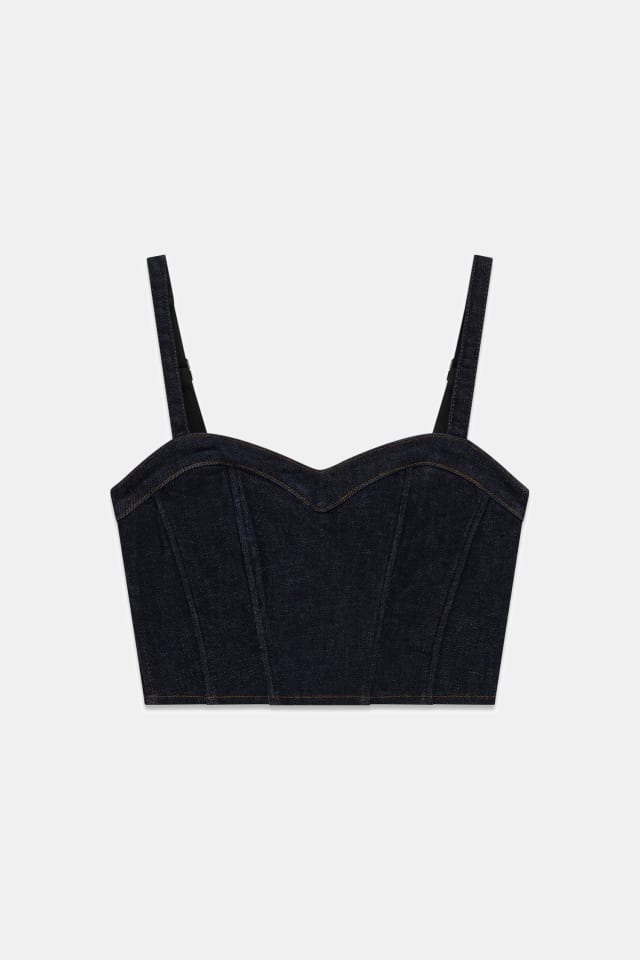 Top bustier de denim