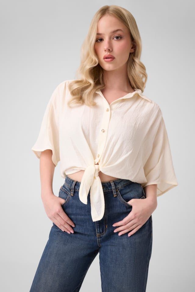 Blusa cropped com laço