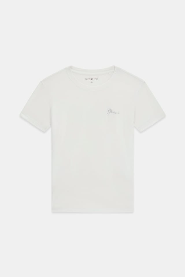 Camiseta con logo de pedrería