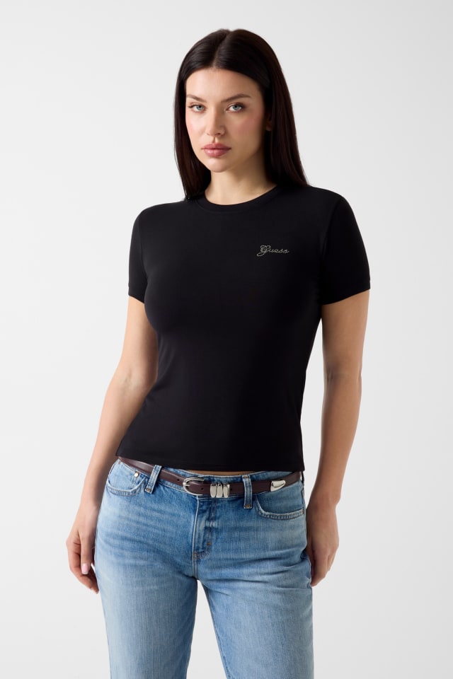 Camiseta con logo de pedrería