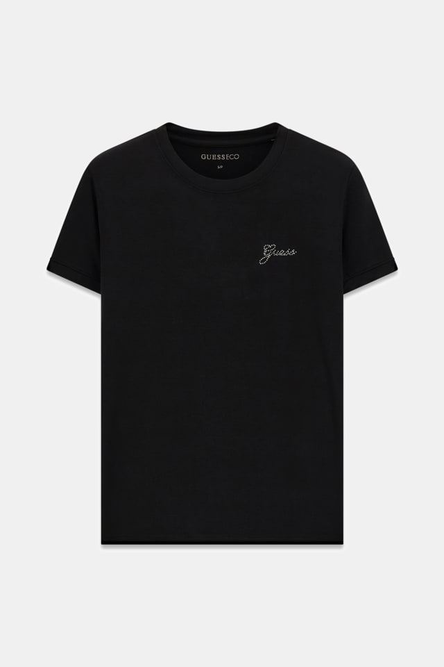 Camiseta con logo de pedrería