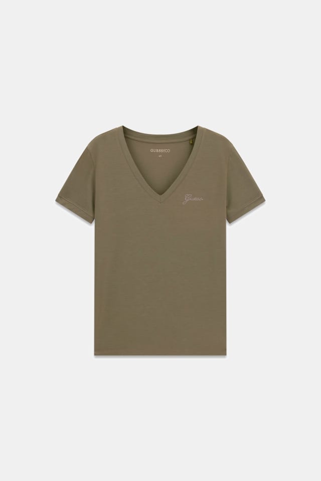 Camiseta con logo de pedrería