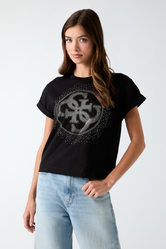 Camiseta con logo de pedrería