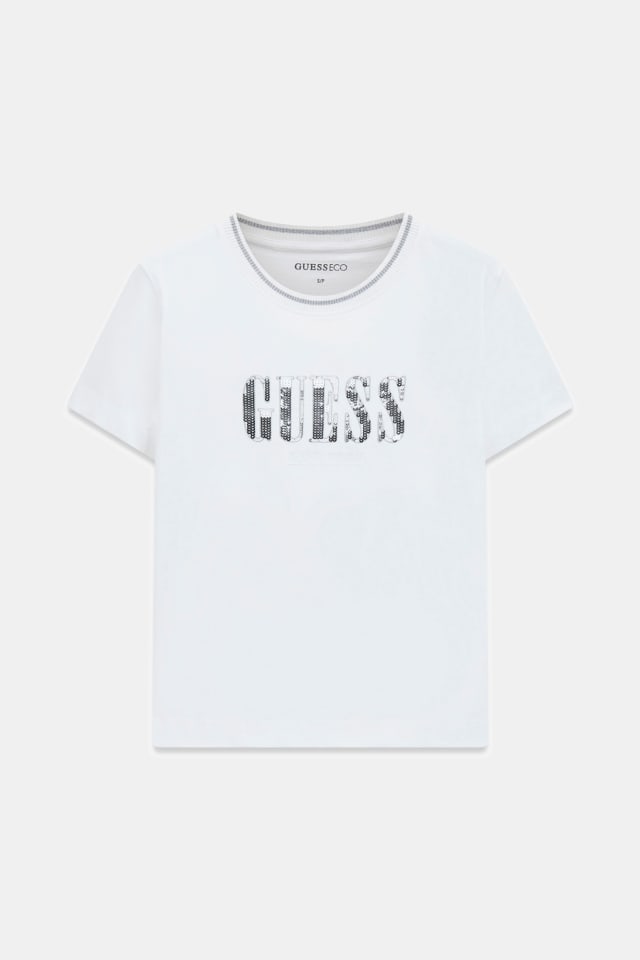 Camiseta con logo de lentejuelas