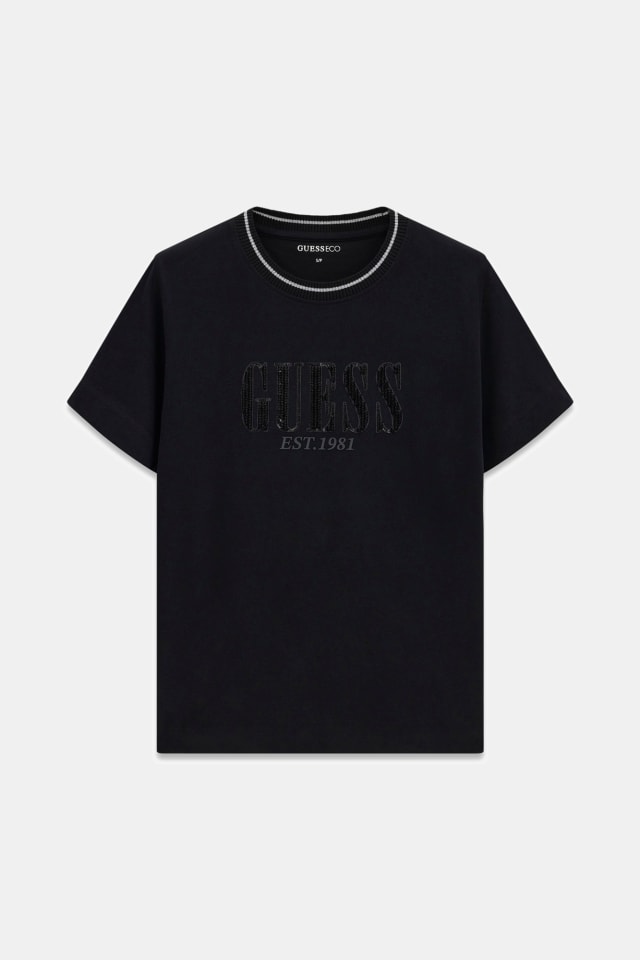 Camiseta con logo de lentejuelas