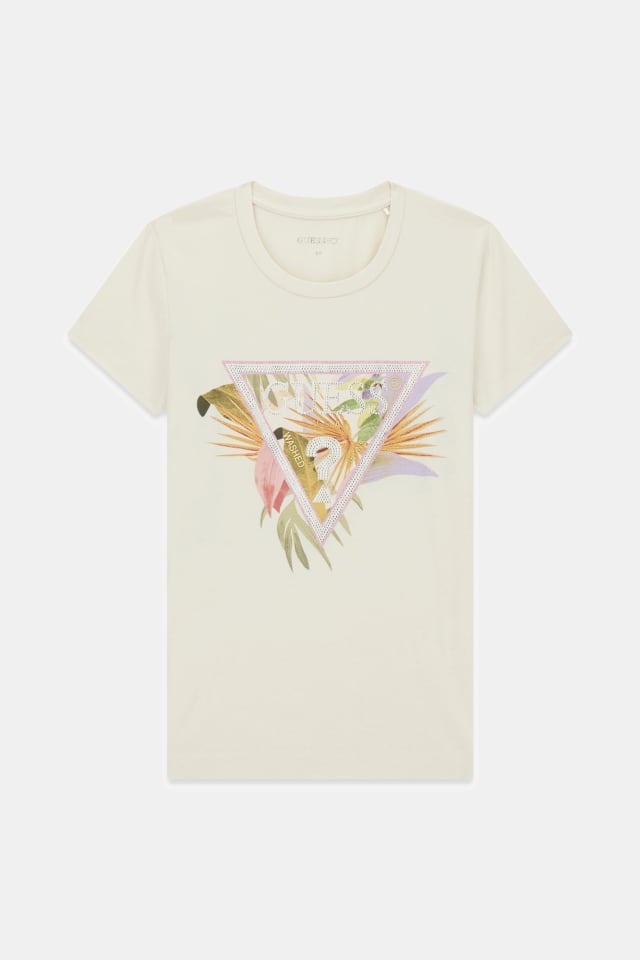 Camiseta con logo de pedrería