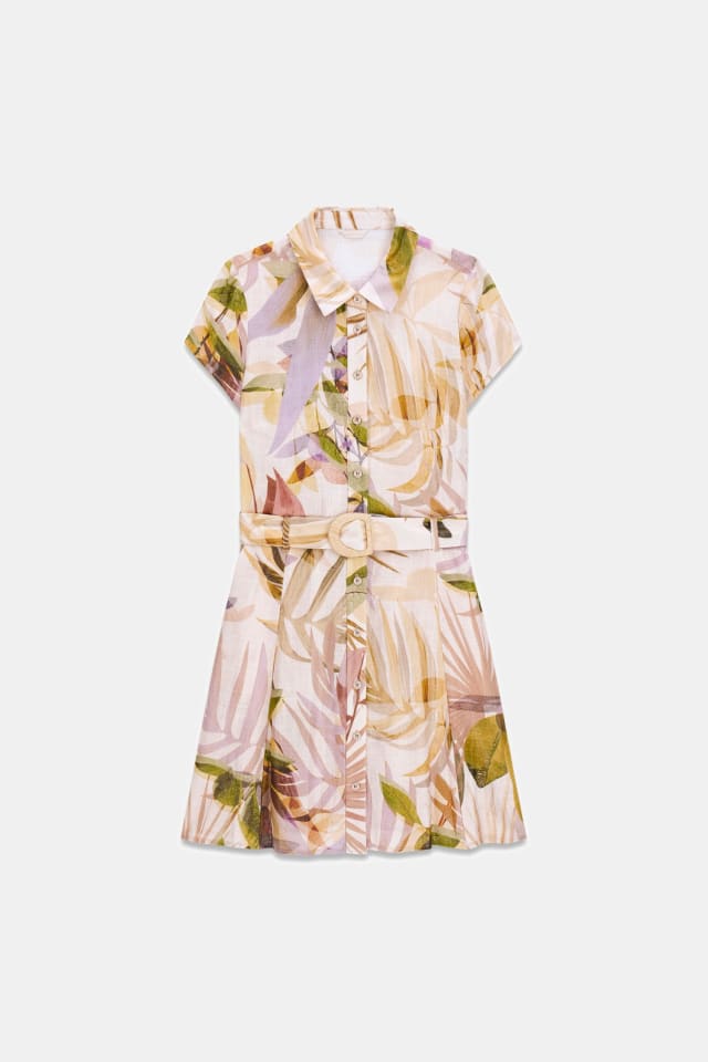 Vestido mini mezcla lino
