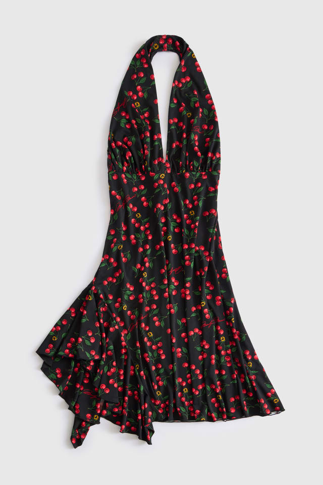 Mini estampado com decote halter dress
