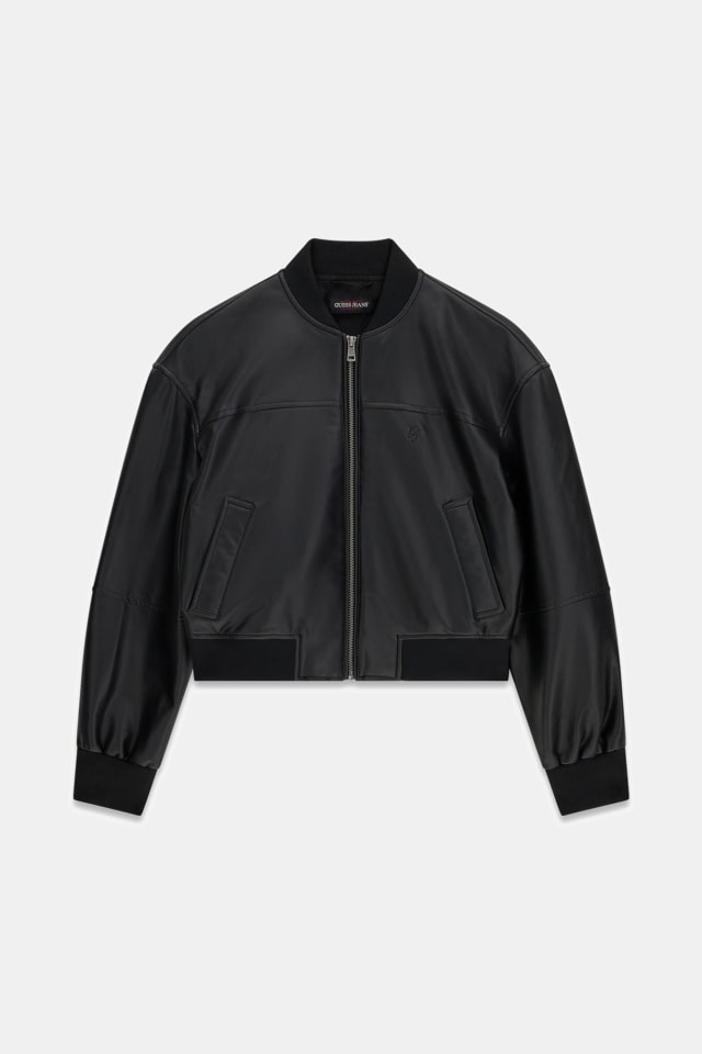 Chaqueta bomber de cuero sintético