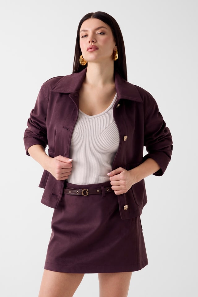 Chaqueta de ante sintético
