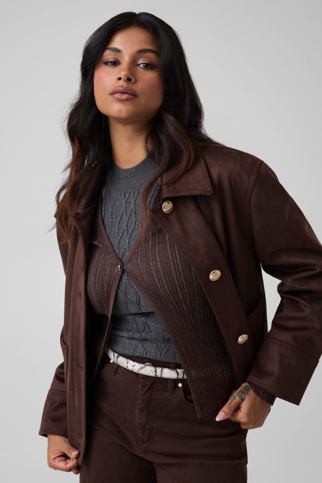 Chaqueta de ante sintético