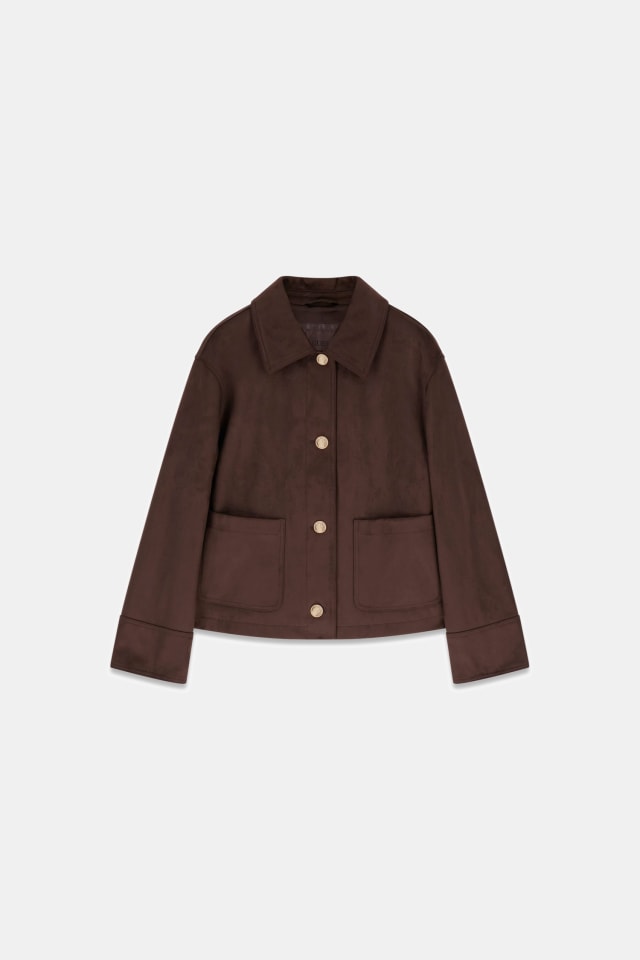 Chaqueta de ante sintético
