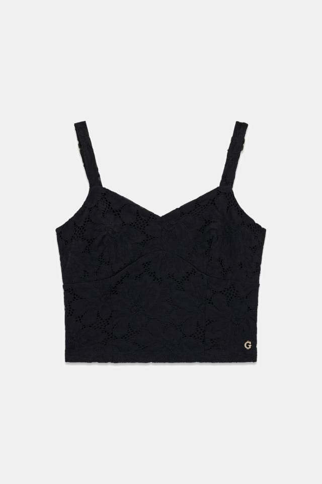 Top cropped de renda