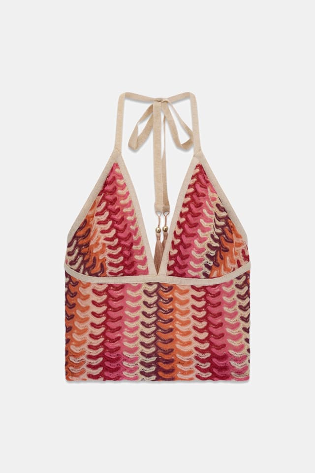 Top cropped de malha