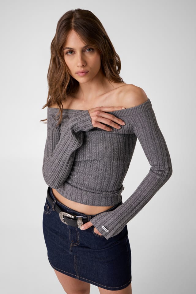 Schulterfreier Pullover