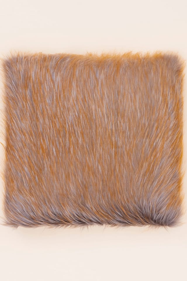 Faux fur square cushion