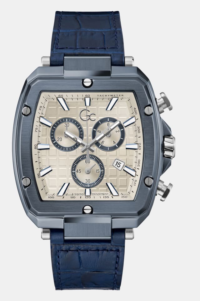Reloj GC multifunción de piel auténtica