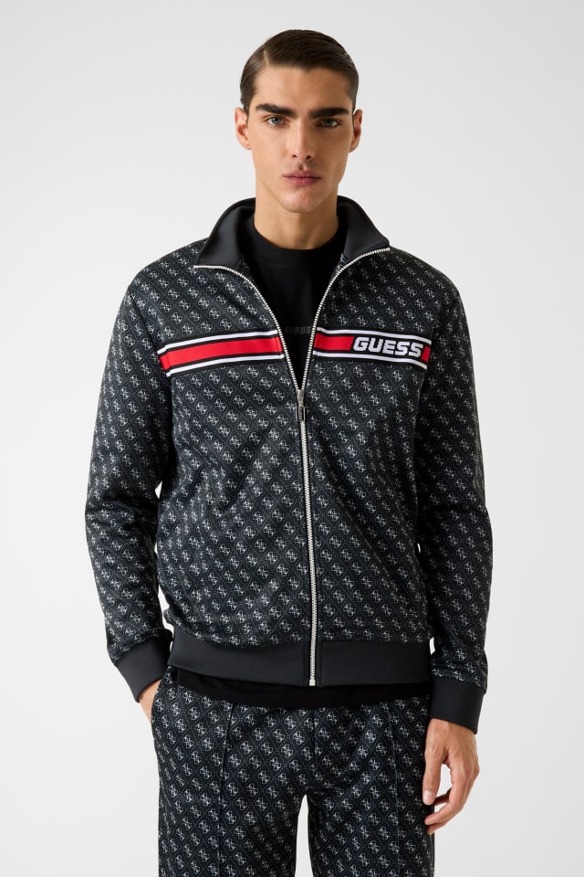 Felpa in misto cotone con zip intera