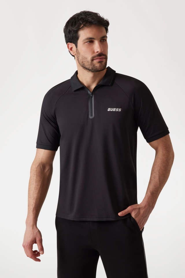 Polo con zip corta