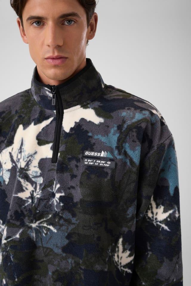 GUESS® Baskılı yarım fermuarlı sweatshirt Erkek