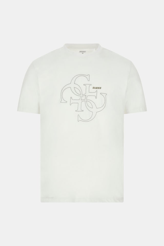 Camiseta com logo bordado