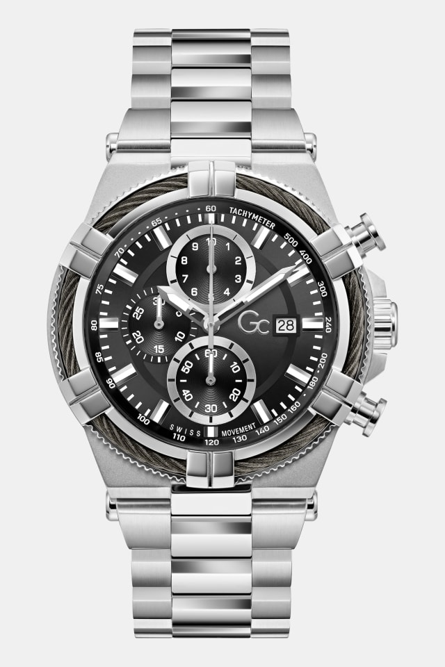 Montre multifonction en acier inoxydable GC 44 mm