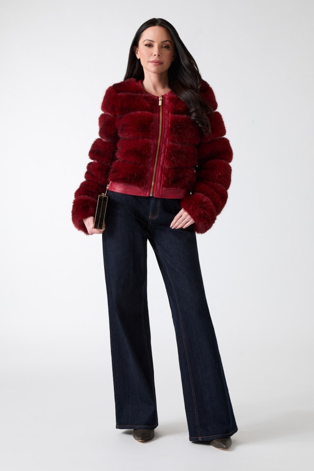 MARCIANO by GUESS® Arielle Cropped Faux-Fur Jacket
