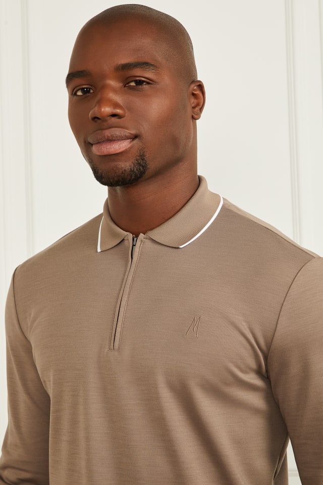 MARCIANO by GUESS® Long-Sleeve Zip Polo