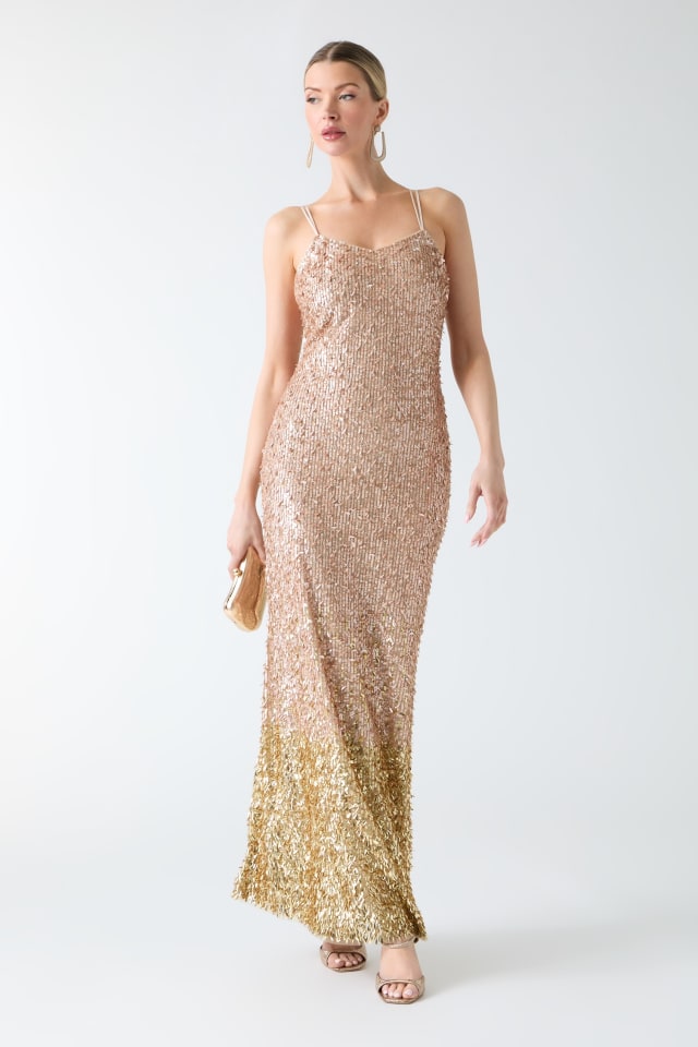 marciano gold sequin dress Marilyn Maxi Prom Dresses Online