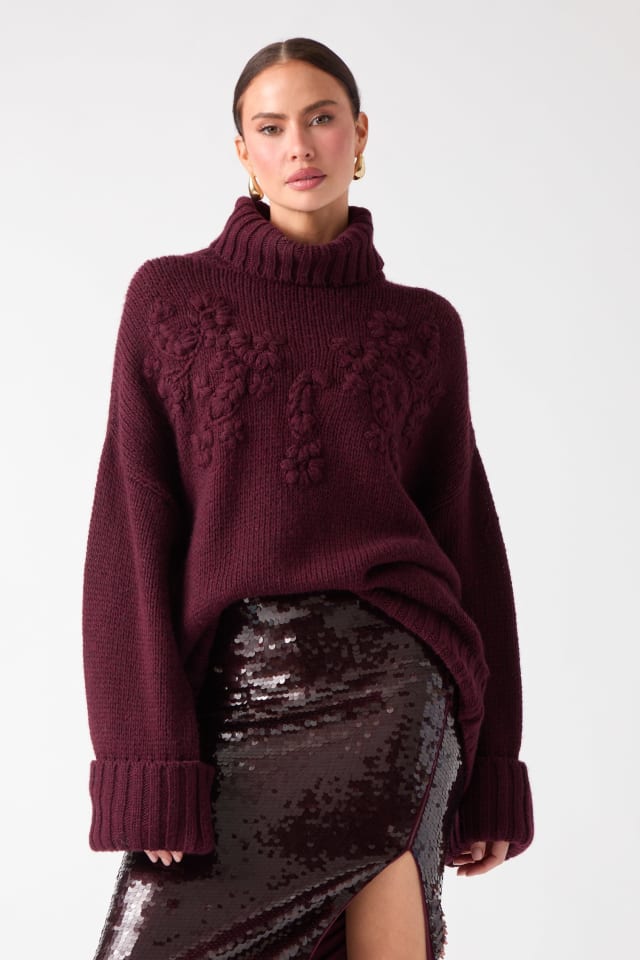 Ahlam Turtleneck Embroidered Sweater
