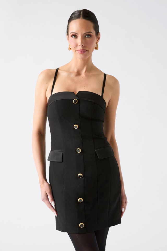 black guess dress Eco Vittoria Bustier Anthropologie FOXIEDOX Nalia Long The boat neck OB 24/US 20 Size:2XL (Bust 100 cm)