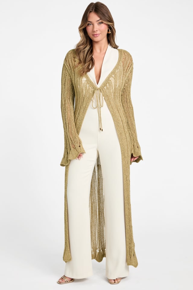 Cardigan long en maille lurex Lucky
