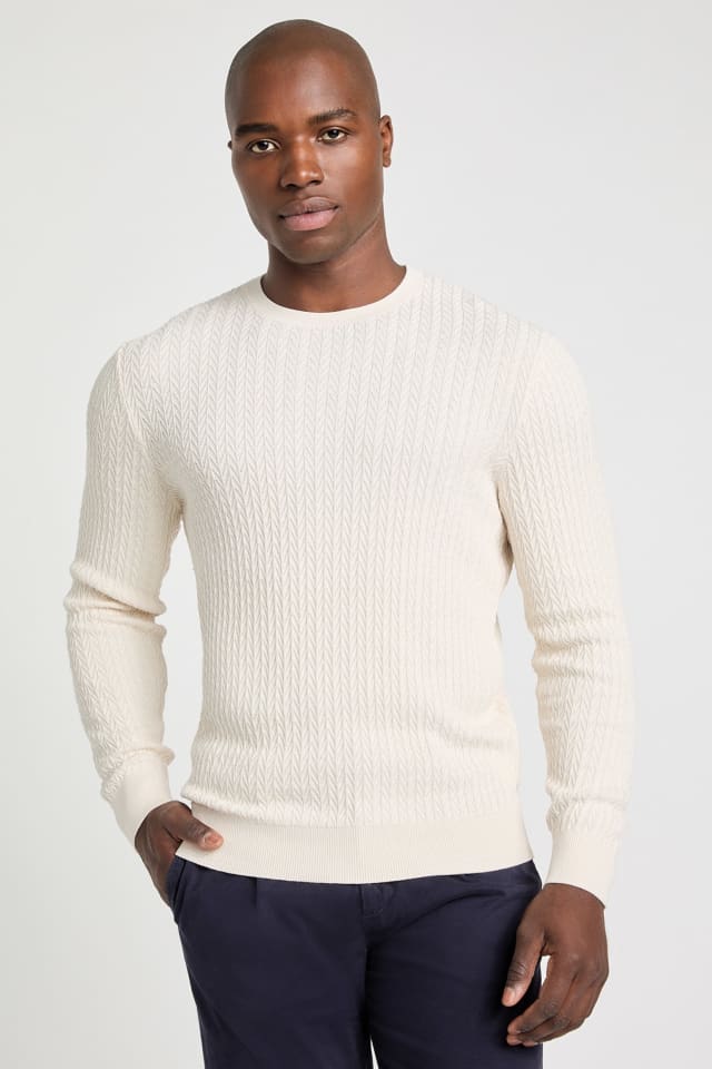 Silk-Blend Chevron Sweater