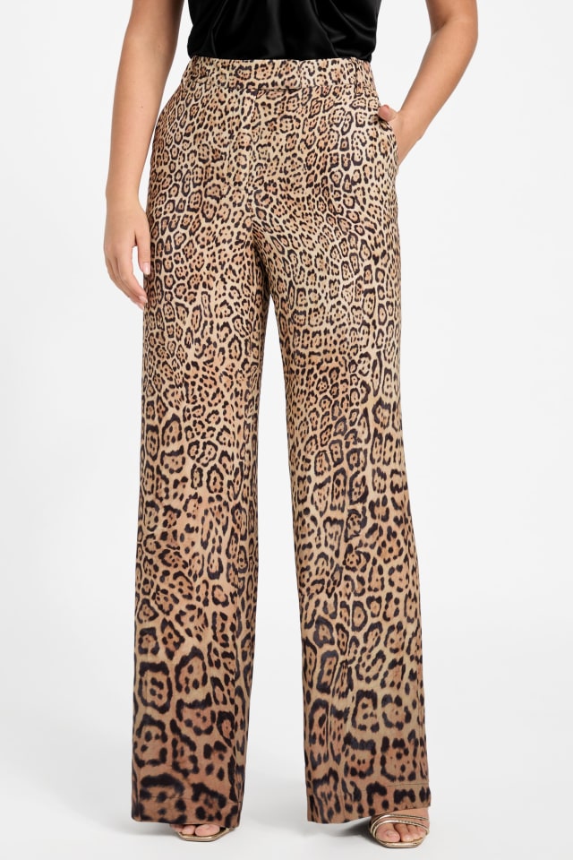 Pantalon en satin imprim&eacute; Amy