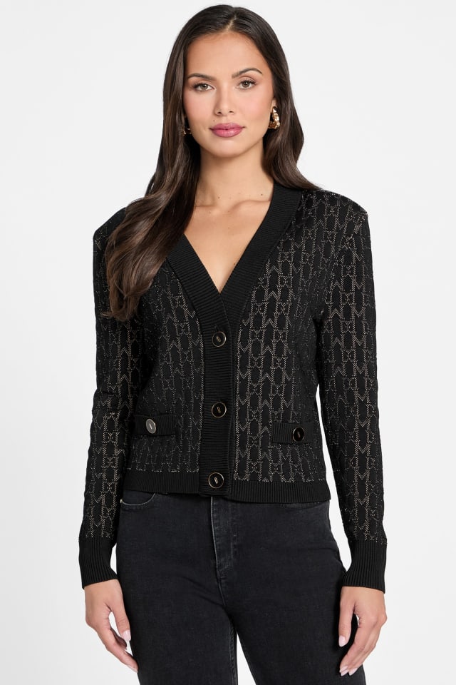 2.2万★SACRA 毛100%半袖ニット UNITED ARROWS IENA MARCIANO by GUESS® Billie Monogram Cardigan Sweater