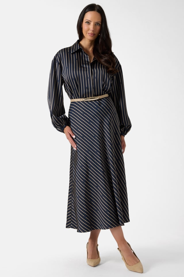 MARCIANO by GUESS Eco Fatou Striped Maxi Dress