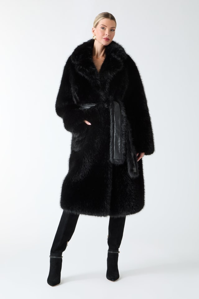 MARCIANO by GUESS® Molly Faux-Fur Wrap Coat