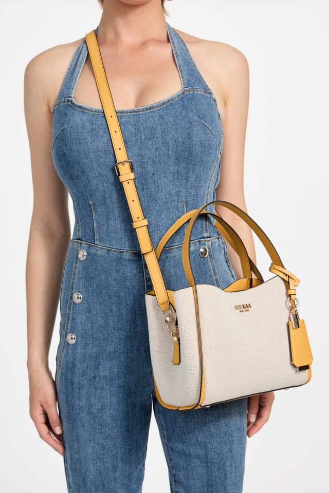 GUESS® Nicolette Canvas Small Girlfriend Satchel Women