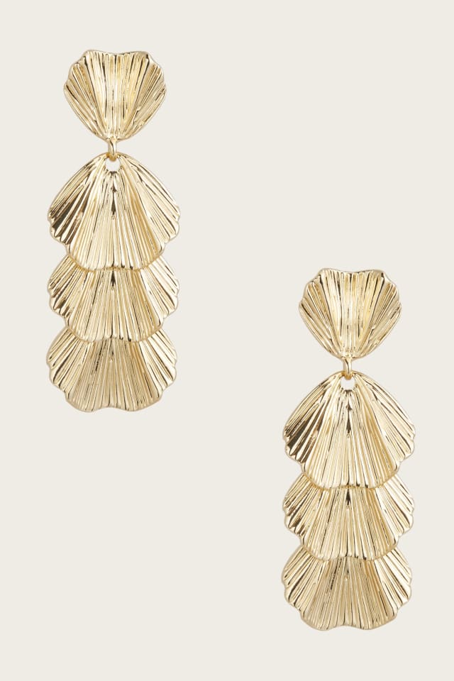 Boucles d'oreilles en feuilles textur&eacute;es