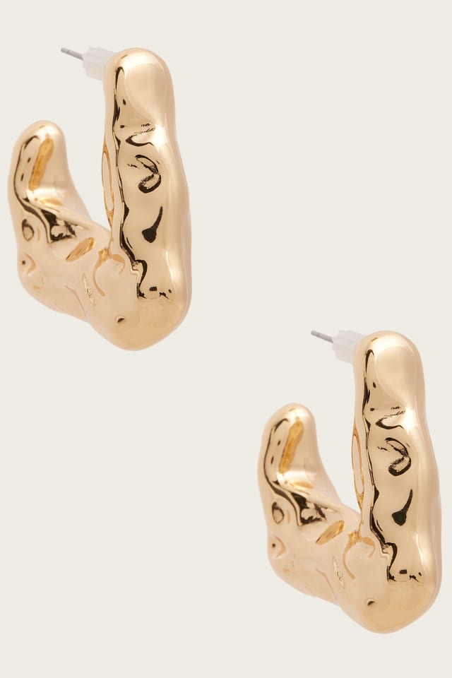 Gold-Tone Geo Hoop Earring