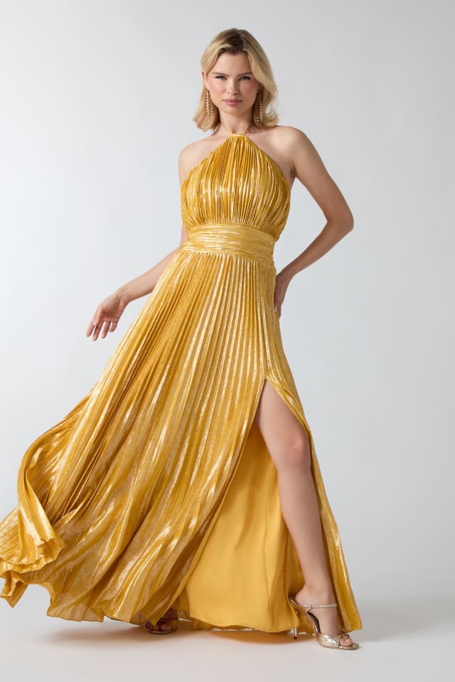 marciano gold sequin dress Halter-Neck Guess