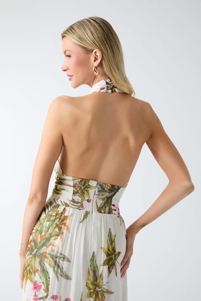 guess floral halter dress Marciano Halter-Neck Maxi color_Rose