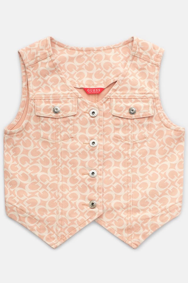 Gilet en denim &agrave; logo Venus (7-14)