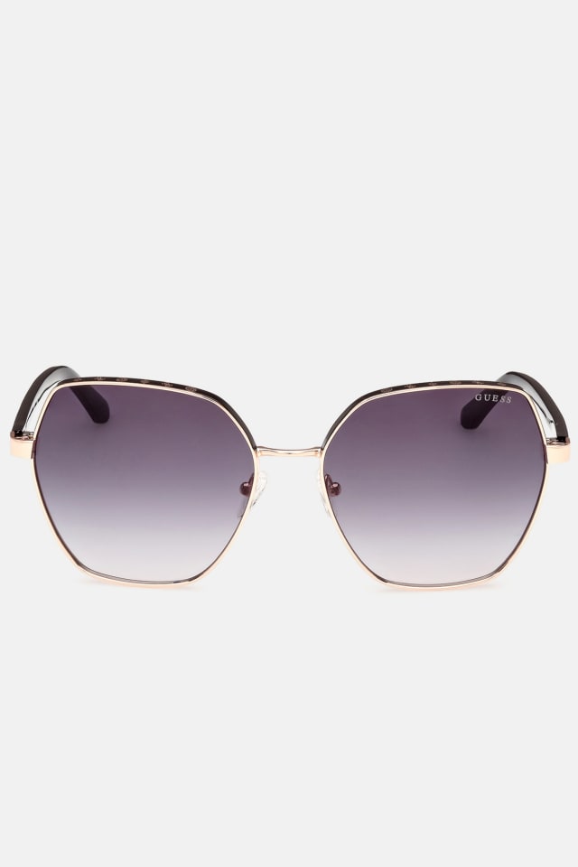 Lunettes de soleil g&eacute;om&eacute;triques en m&eacute;tal